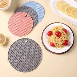 13.5/17cm Round Heat Resistant Silicone Mat Drink Cup Coasters Non Slip Pot Holder Thicken Table Placemat Kitchen Accessories