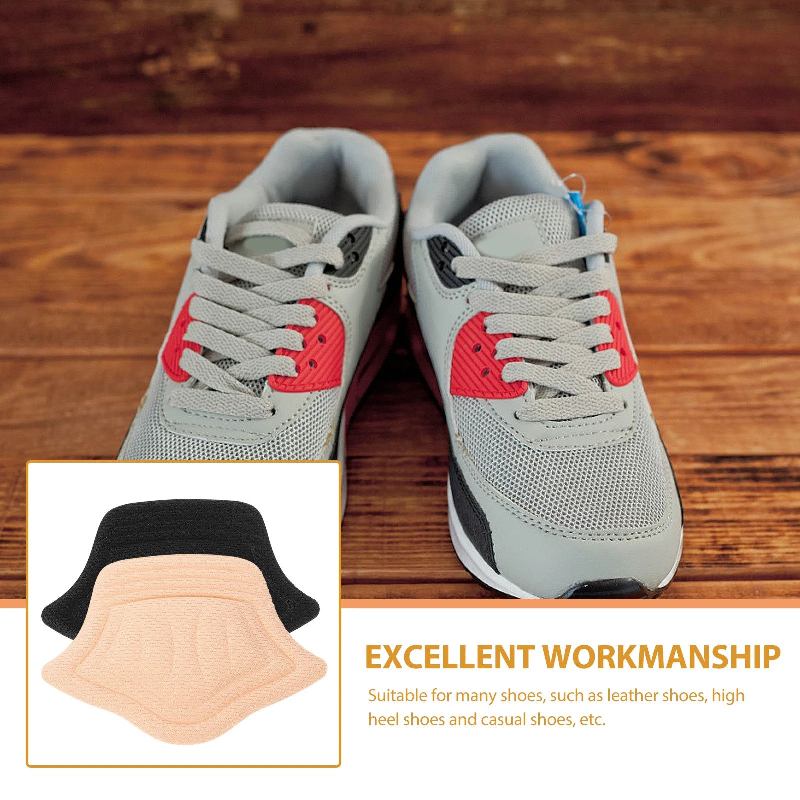 

4Pairs HeelPads SneakerStickers FeetProtectors LinerCases Comfortable Antiwear Sponge Mesh DoubleTape MenWomen FootCareTools
