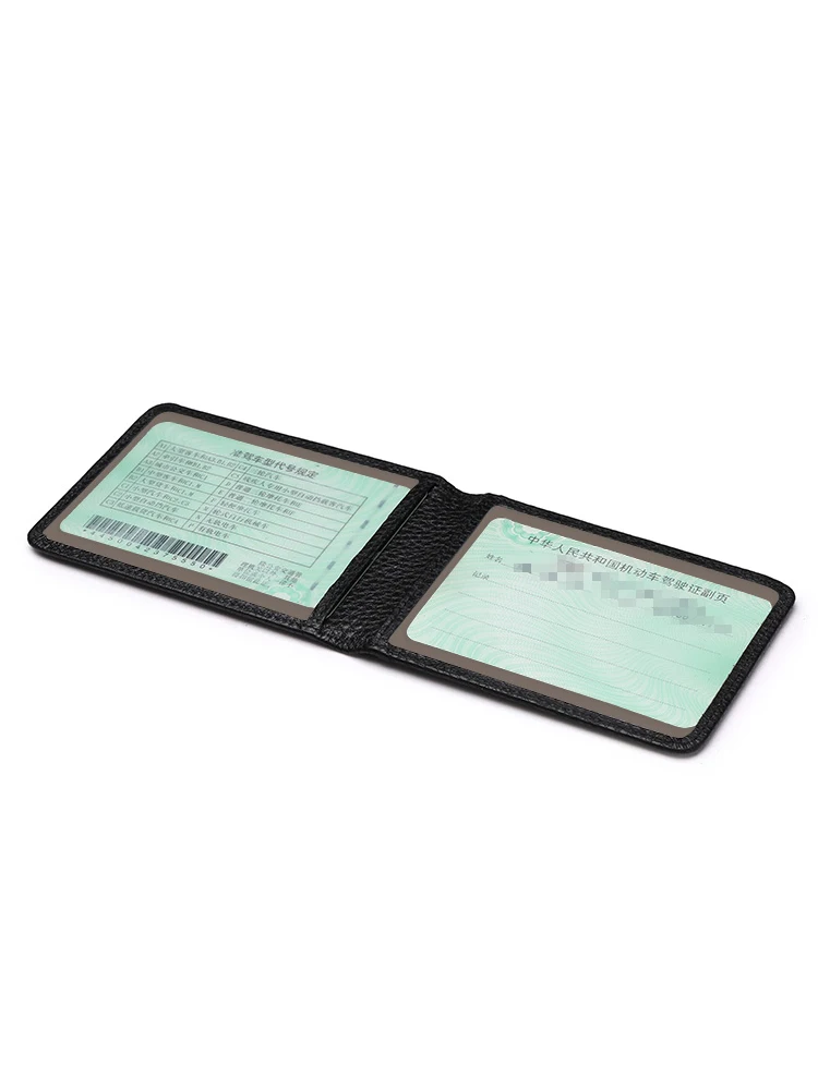 Leather Driving License Cover Cute Men's Document Card Holder Cowhide Protective Case for Motor Vehicle Identin Card