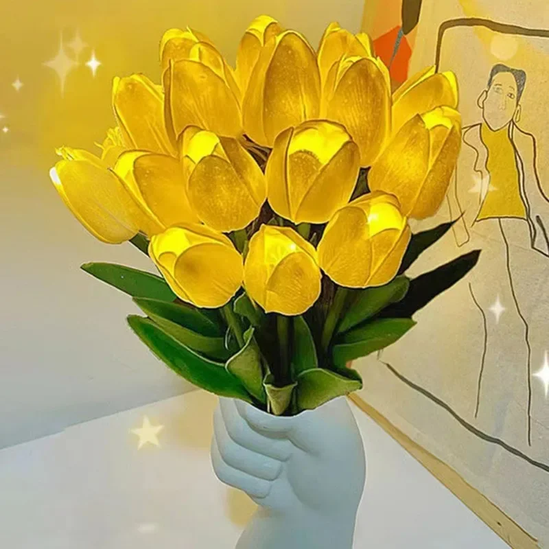 Veilleuse LED en Forme de Tulipe, Luminaire Décoratif d'Nik, Idéal pour une Chambre à Coucher, une Table de oral et, une Photographie ou un Mariage