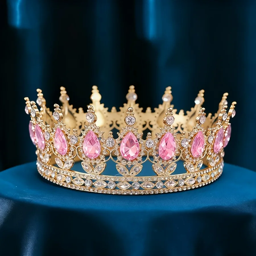 Luxuriöse Diamant-Kristall-Brautkrone für Geburtstag und Hochzeit, Exquisite Elegante Damen-Dekorationskrone, Kopfschmuck, Tortendekoration – Detail 12
