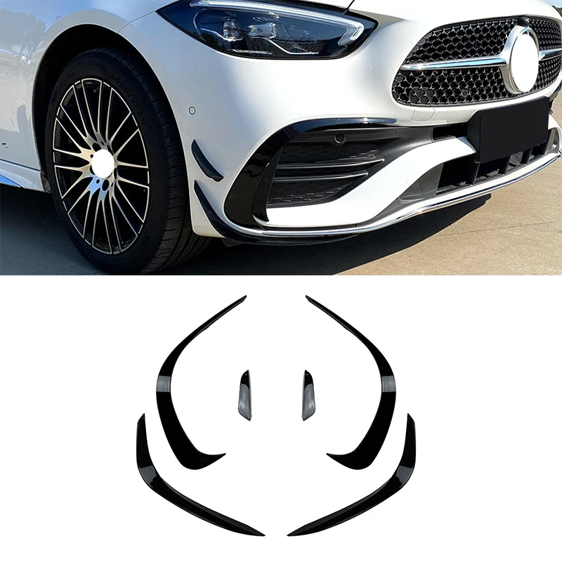 

Для Mercedes-Benz C-Class W206 C200 C260 AMG 2022+ Накладка на передний бампер, сплиттер, решетка противотуманной фары, спойлер-накладка