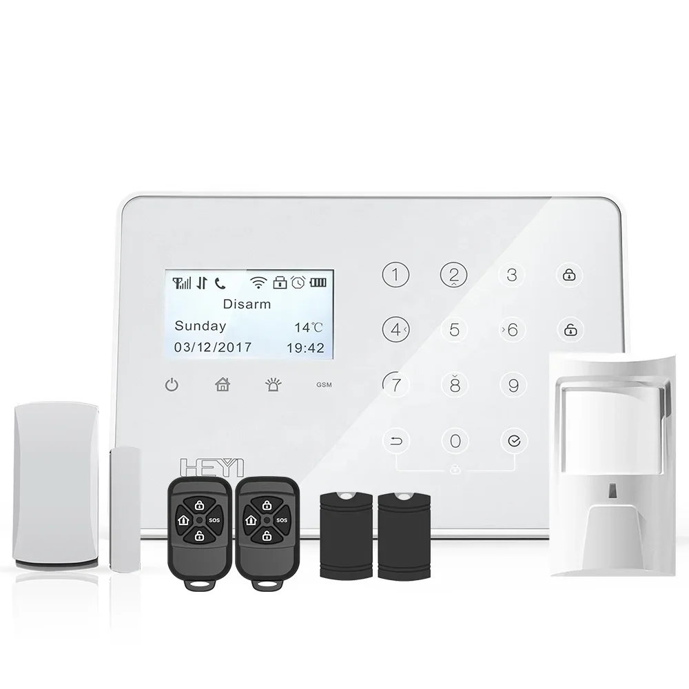 Newest Product Multi Sensors Kit GSM RFID WiFi Control Panel Alarm 433MHz Wireless Home Security Alarm System HEYI W7