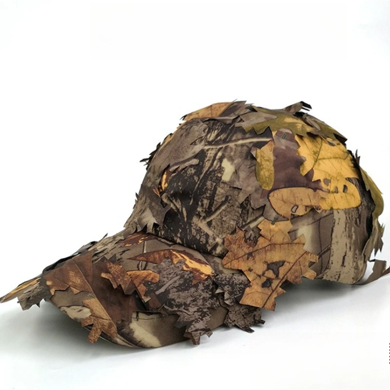 Herren 3D Blatt-Tarnmuster Baseballkappe, Verstellbare Schnelltrocknende Taktische Scharfschützenmütze für Outdoor Jagd Angeln Airsoft Mehrfarbig – Detail 5