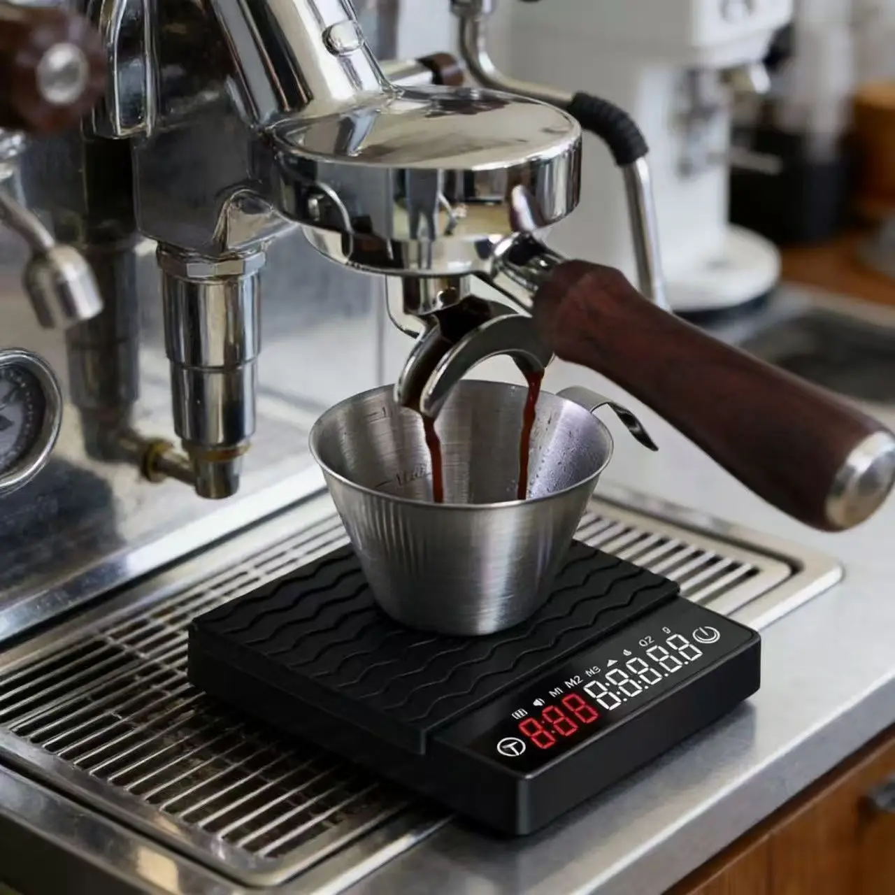 Black Mirror Pour Over Coffee Scale Espresso Scale,Flow Rate, Auto Timer,Ratio, 3 Brewing Modes, 2kg Capacity