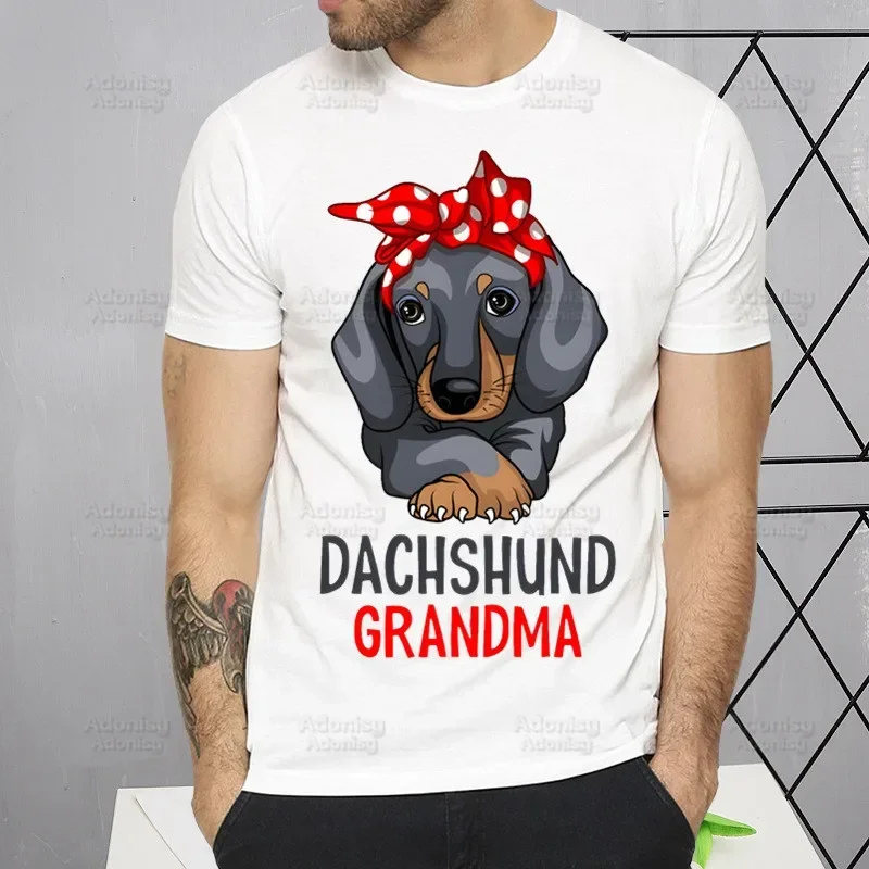 Dachshund Teckel Cute Dog Men's Tshirt Cute Printing Shirt Mens Fashion T-Shirt For Men Casual Tops Short Sleeve