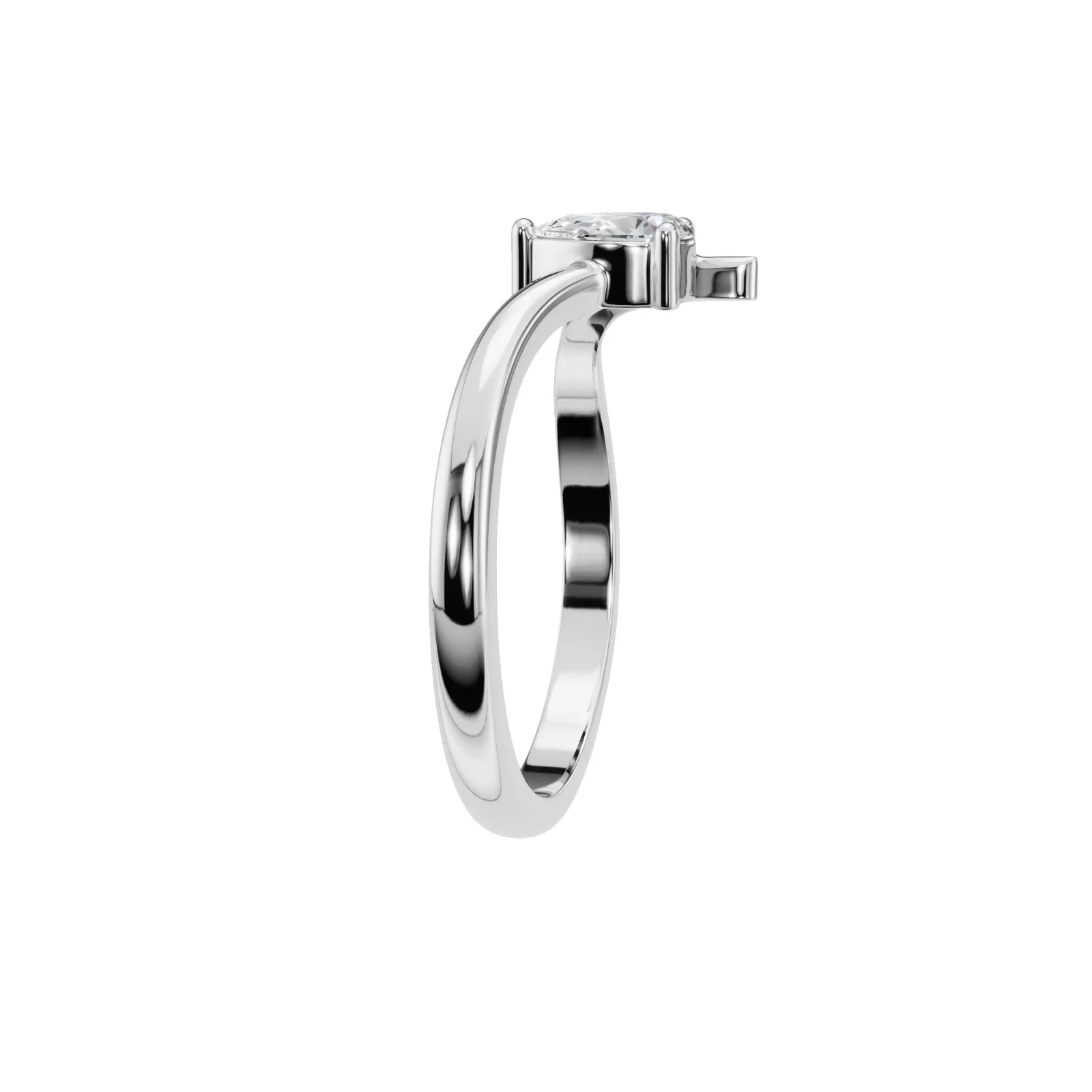 Hochwertiger 0,3 Karat birnenförmiger HPHT-Labordiamant Offener Bypass-Ring Moderner V-Split-Schaft Verlobungsring Eleganter Brautschmuck – Detail 7