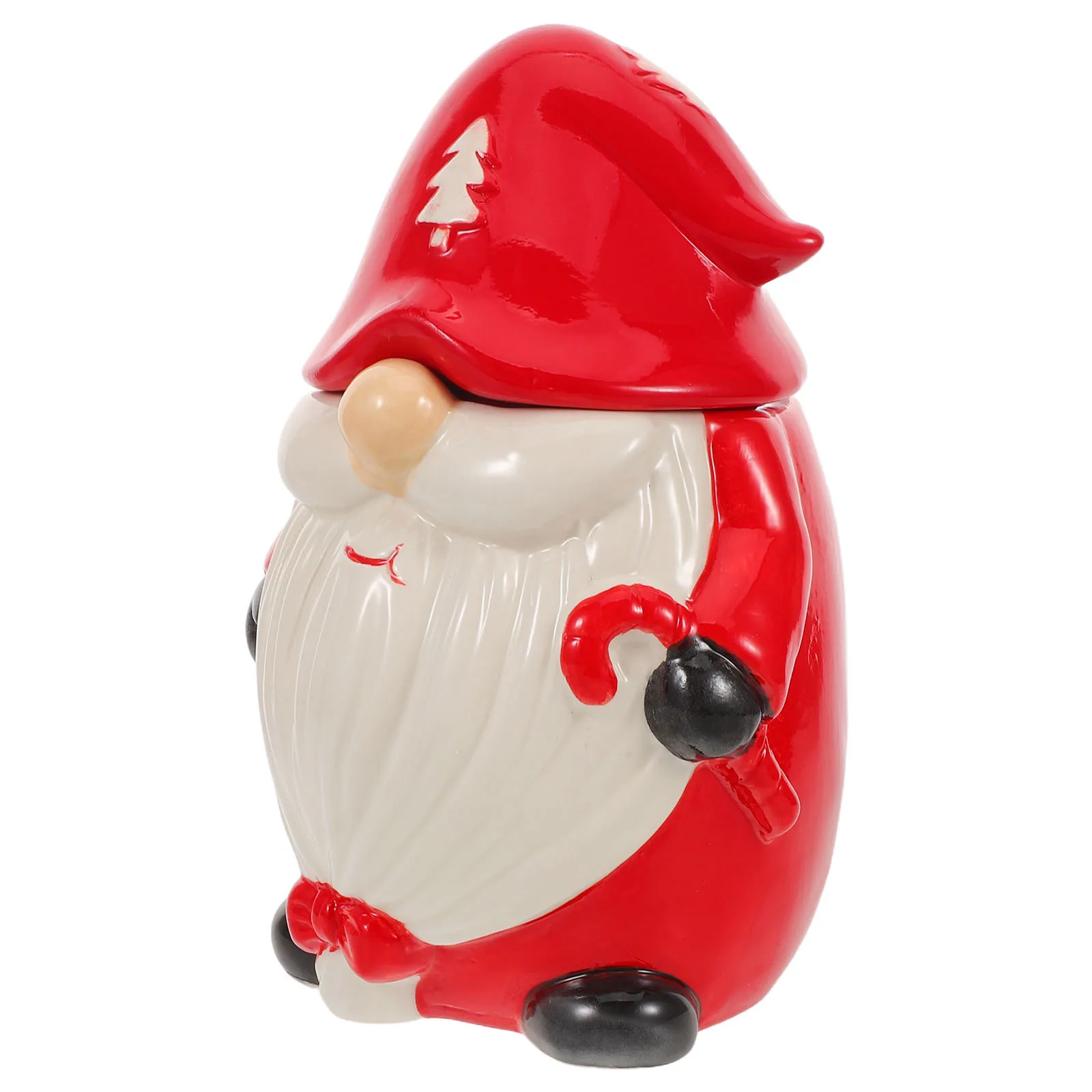

Small Ceramic Christmas Gnome Jar Decorative Candy Box Holiday Cookie Storage Container Freshness Preservation