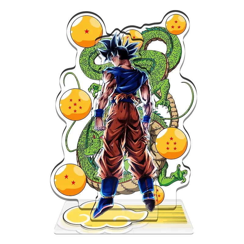 16cm Dragon Ball supporto in acrilico doppio inserimento ornamenti da scrivania Son Goku Figure Super Saiyan Statue Bejta Doll Vegetto Toy Boys