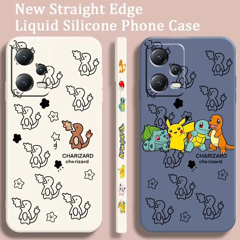 

Art Cartoon P-Pokemon Popular For Xiaomi Redmi Note 14 13 13R 12 12R 11 11E 11T 11S Pro Plus 5G Liquid Left Rope Phone Case