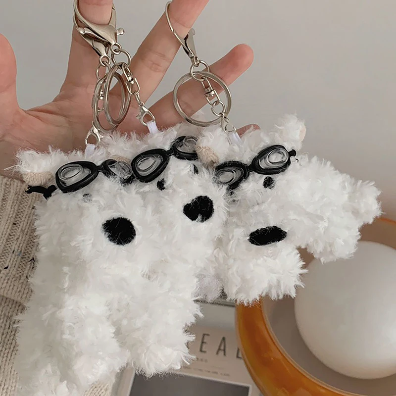 Kawali West Highland Terrier Plush Puppy Doll Bag Keychains Pendant Car Decoration Creative Cute Kids Birthday Gift For Girls