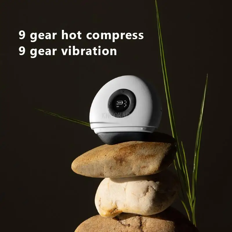 Gua Sha Stone Facial เครื่องมือ 9 ระดับความร้อนและการสั่นสะเทือนไฟฟ้า Guasha เครื่องนวดหน้าสําหรับยกกระชับผิวกําจัดริ้วรอยแบบพกพา