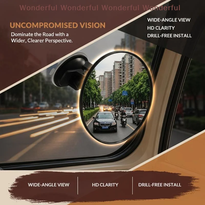 Interior Rear View Mirror 360° Rotates Night Anti-Glare HD 1PC for Safe Driving SUV Truck Van Use