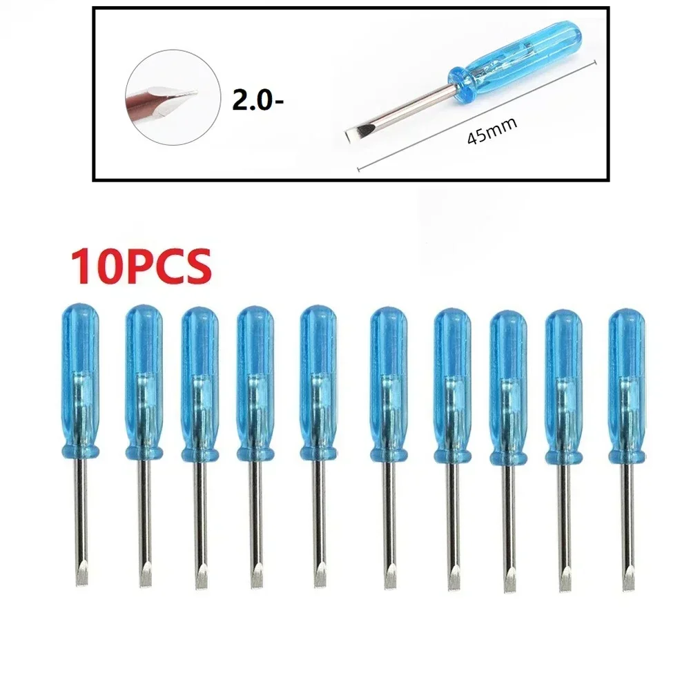 10pcs Mini 1.5/2/3mm Flat-blade Slotted Cross Head Small Screwdriver For Mobile Phone Box 360 Wireless Controller Repair Open