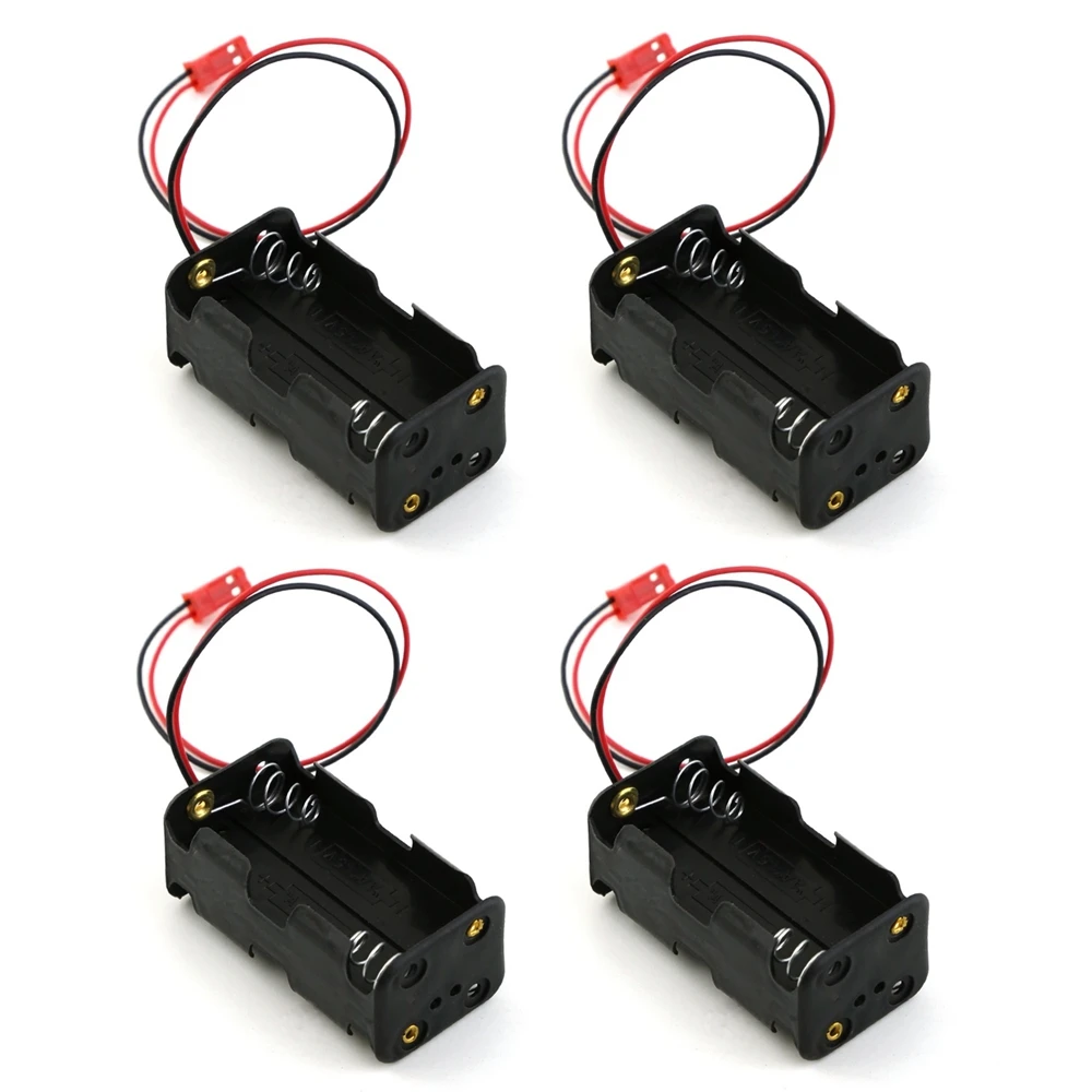 4Pack 6V 4XAA Battery Container Case Holder Pack Box JST Plug Receiver for HSP Redcat 1/8 1/10 RC Nitro Power Car Truck