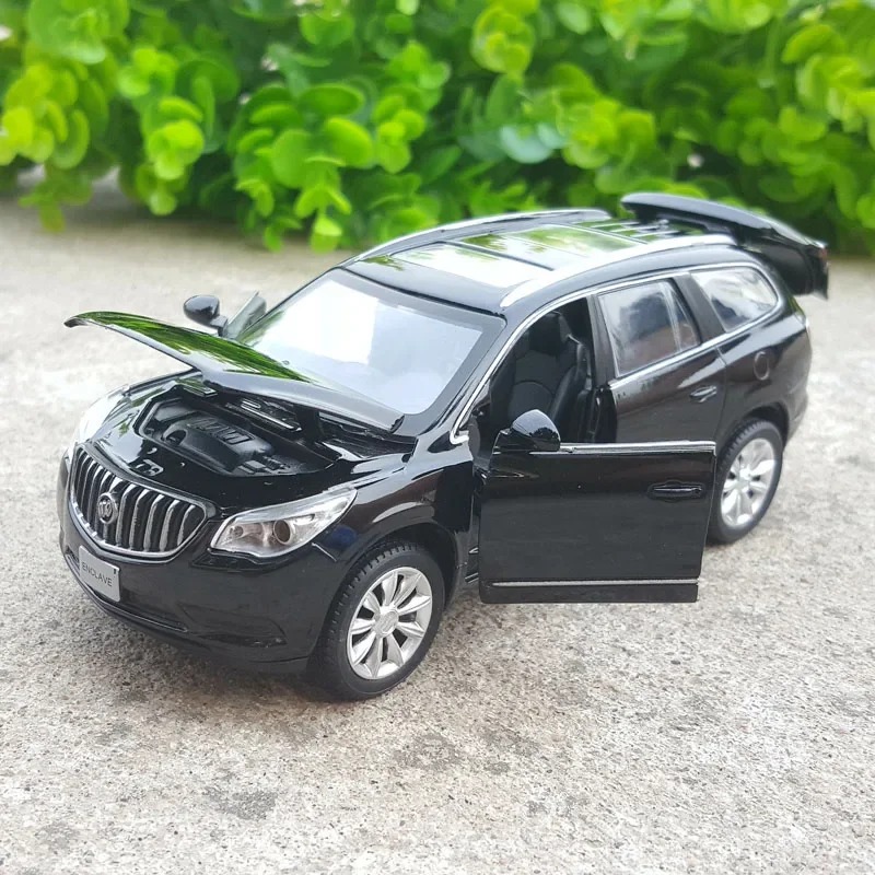 Buick Enclave SUV modelo de coche de aleación, vehículo de juguete de Metal fundido a presión, sonido y luz, colección de alta simulación, regalo, 1:32