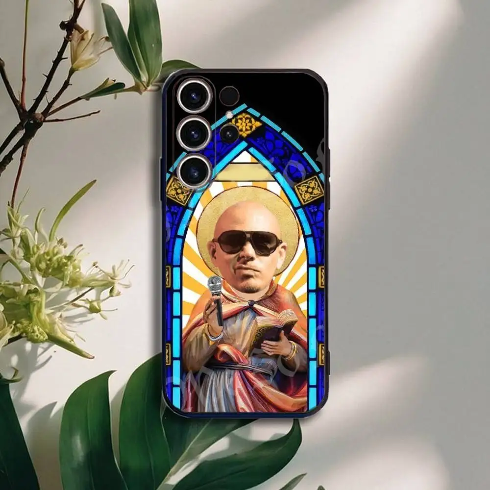 حافظة هاتف Mr W-Worldwide Pitbull لهاتف SamsungS25,24,21,22,23,30,Ultra,20,Plus,Fe,Lite,Note,10,9,5G غطاء أسود