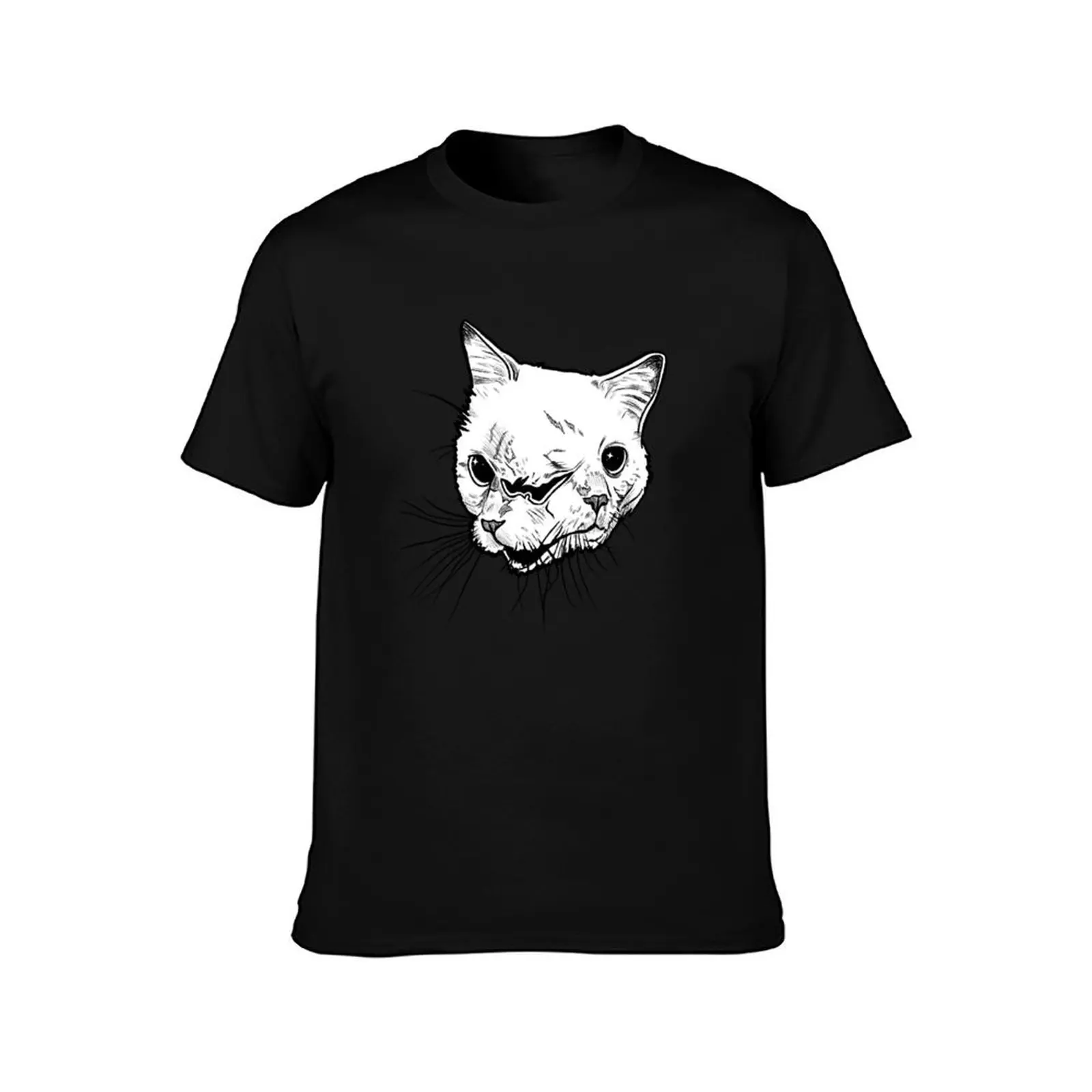 Two faced cat T-Shirt Large Size Breathable Tee