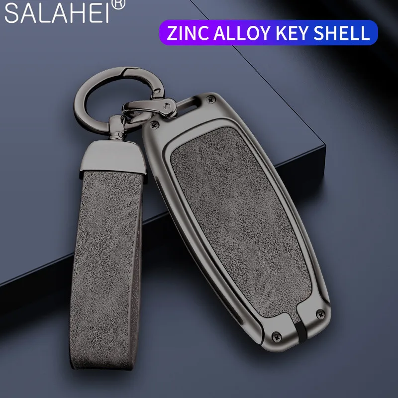 

Zinc Alloy Car Key Case Cover Protector Fob Shell For Audi A3 A4 B9 A6 A7 4K A8 E-tron Q5 Q8 C8 D5 SQ8 Keychain Auto Accessories