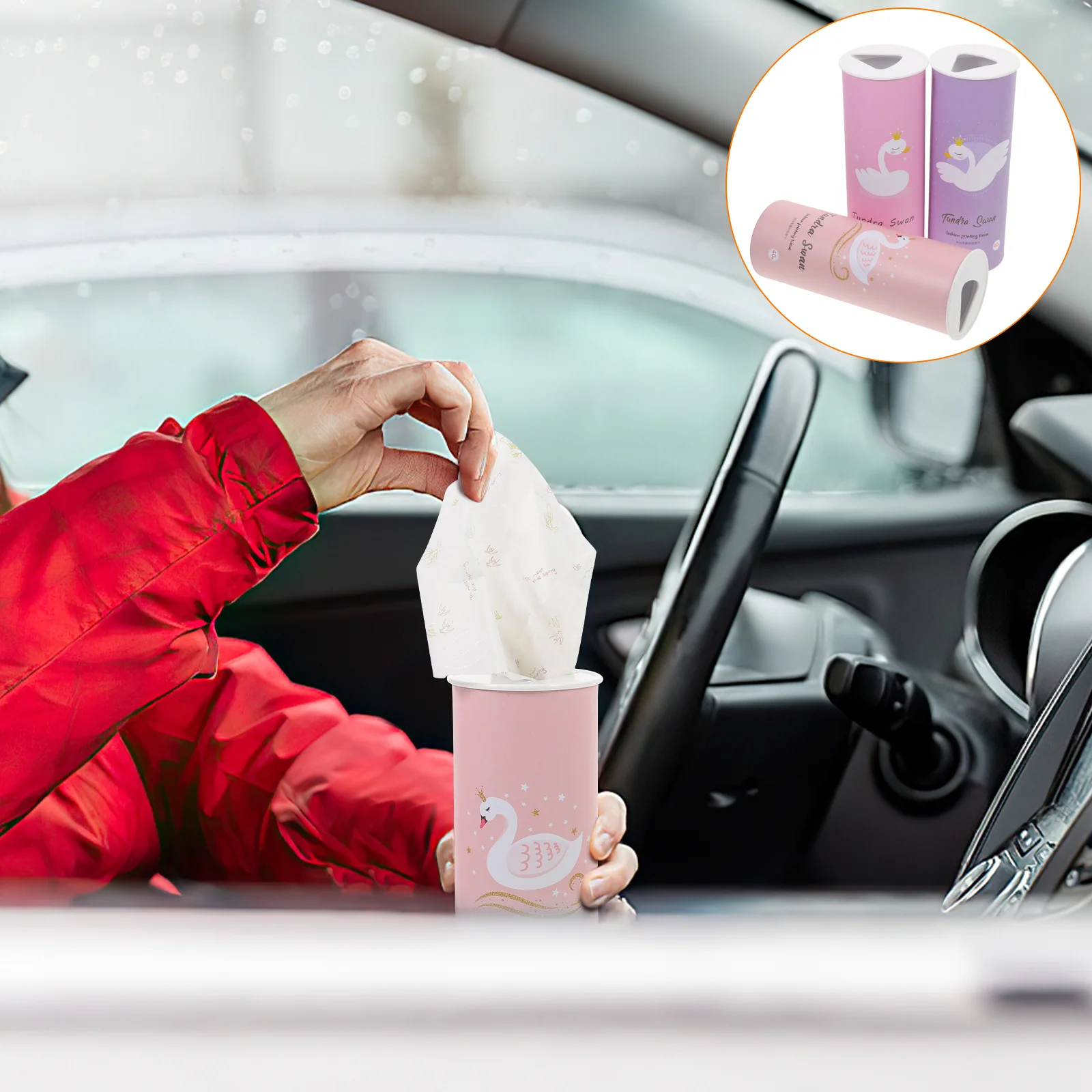 

3 шт., цилиндр для автомобильных салфеток, круглый держатель для салфеток для автомобиля, домашнего использования, большая емкость для хранения бумажных полотенец, легко носить с собой, декоративные