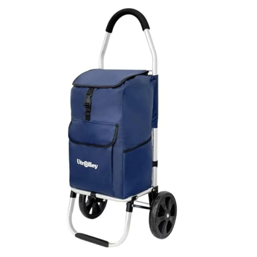 

Ultra-Lightweight Foldable Shopping Cart for Groceries Large 42L Capacity Rubber Wheels Removable Insulated Bag Liner Durable A