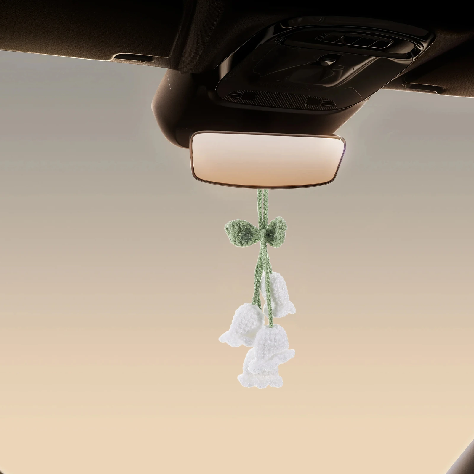 

naments Crochet Yarn Decor Rearview Mirror Hanging Accessories Creative H made Car Charm Flower Design For Mini Wallet Pendant