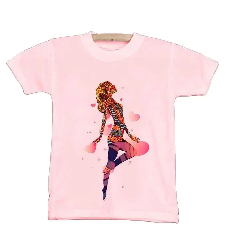 Dance Kids T Shirt Dance Butterfly Little Princess Foreign Style Korean Printed Pink Children's T-shirt for Children Tops Tee