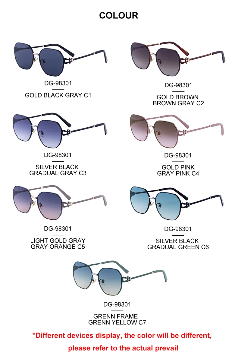 Übergroße quadratische Sonnenbrille für Damen – Luxusmarke 2026, Punk-Metallrahmen, Polygon-Sonnenbrille für Damen, modische Eyewear-Shades – Detail 10
