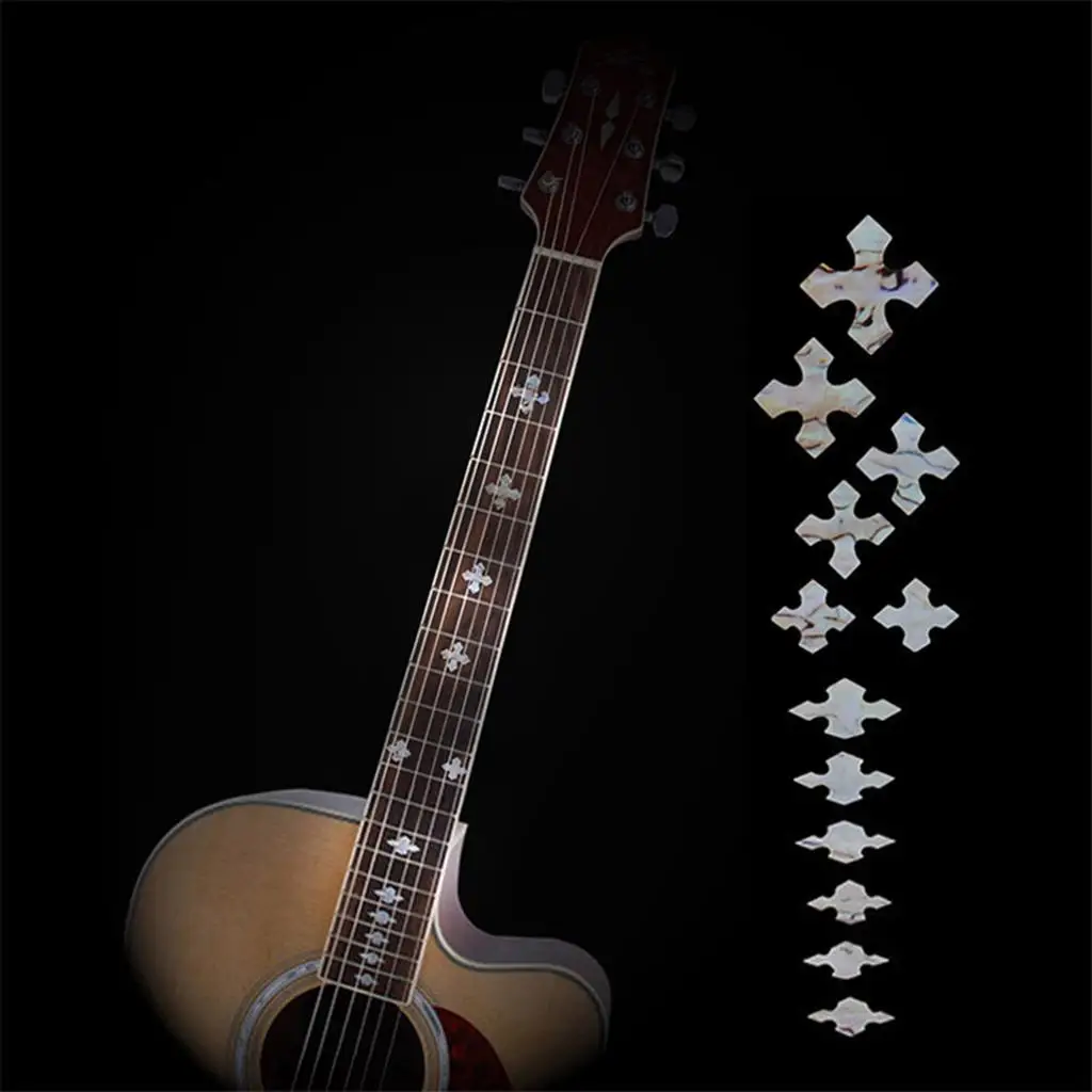 Guitar Neck Fret Fretboard Inlay Stickers Decals Position Markers Cross Style