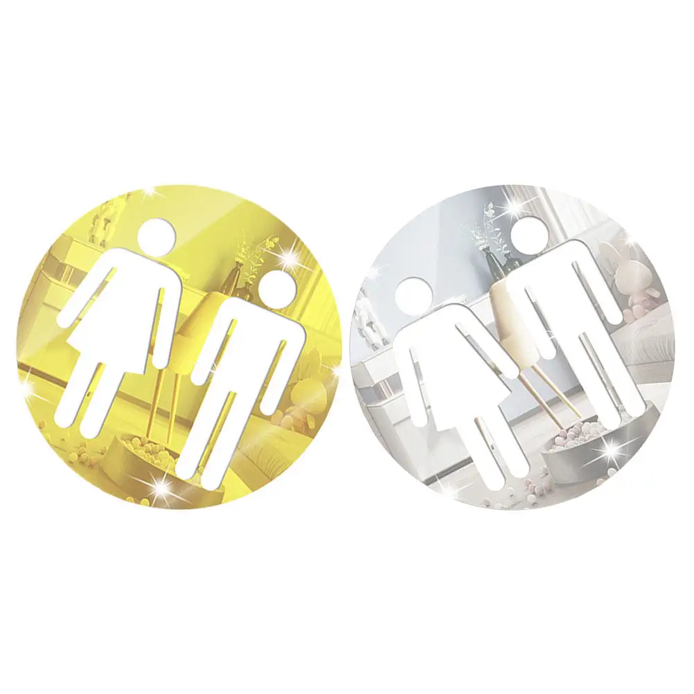 2Pcs Heavy Duty Unisex Toilet Signs Men Women Bathroom Door Stickers for Public Venues Cafes Offices Clear Symbol Modern
