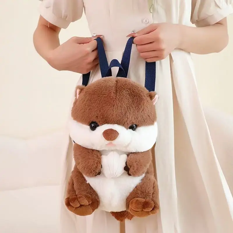 28cm Shell Otter Backpack Anime Plush Toy Cute Doll Stuffed Animal Soft Doll Plush Christmas Thanksgiving Gift