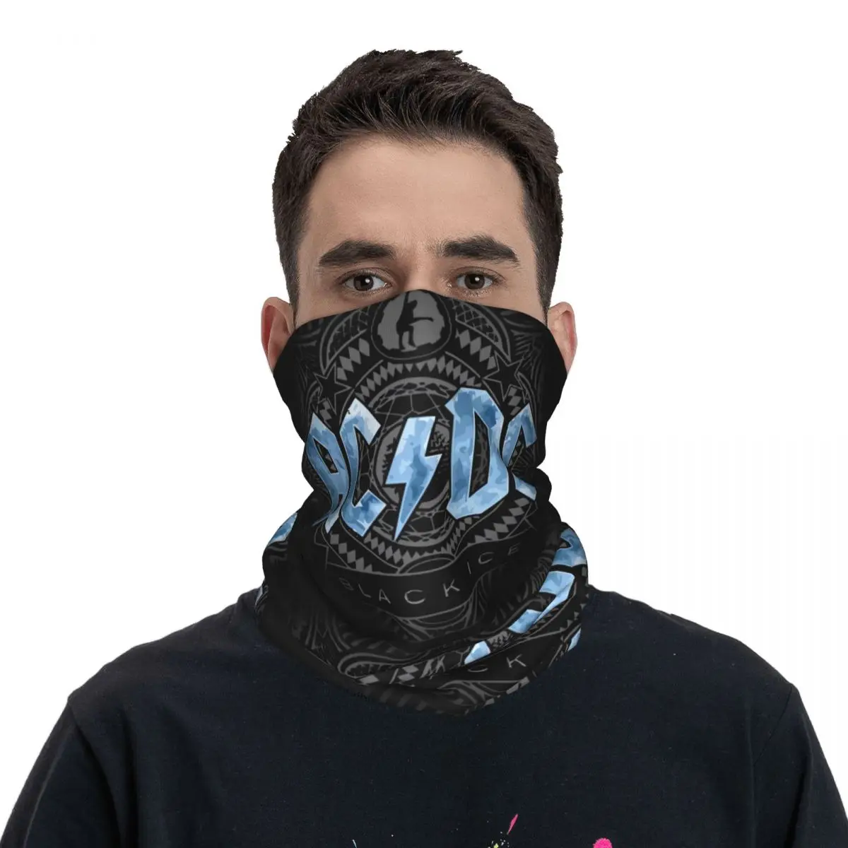 AC DC Heavy Metal Bandana Cuello Polaina Impreso Wrap Máscara Bufanda Multiuso Diadema Montar Unisex Adulto Lavable