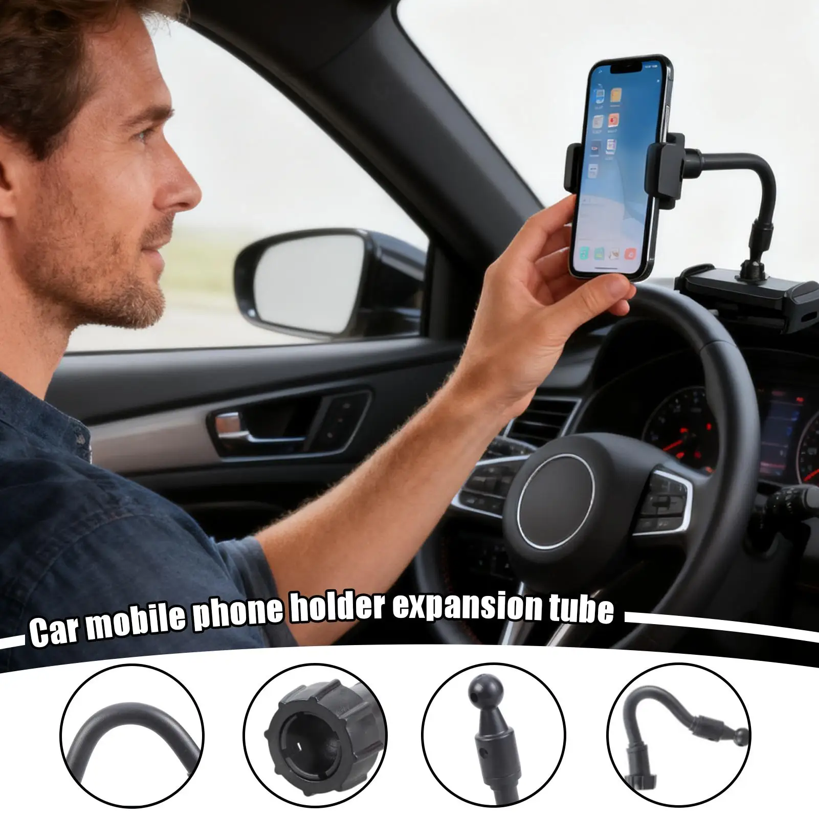 

17 мм шаровая головка «мама-мужчина», изогнутый разъем, автомобильный держатель для телефона, расширительная трубка для кронштейна для фотосъемки, GPS-устройство