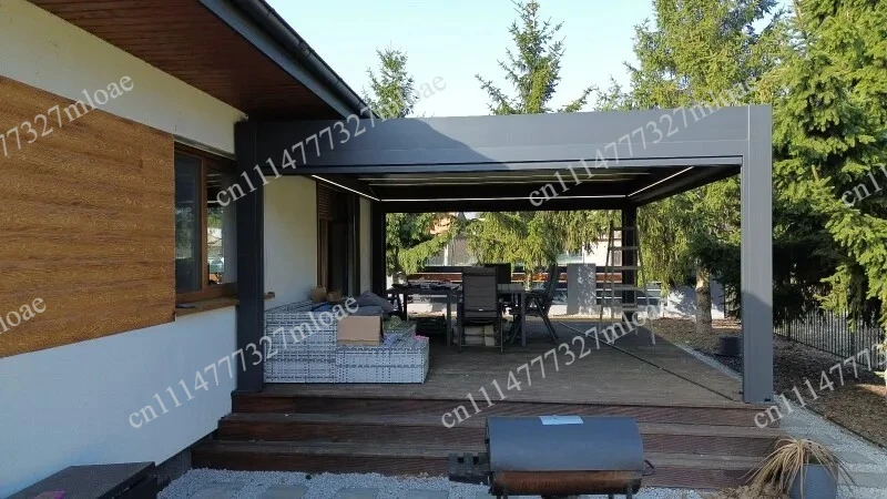 Electric louvers aluminum canopy modern outdoor waterproof aluminum louvers skylight pergola sunshade