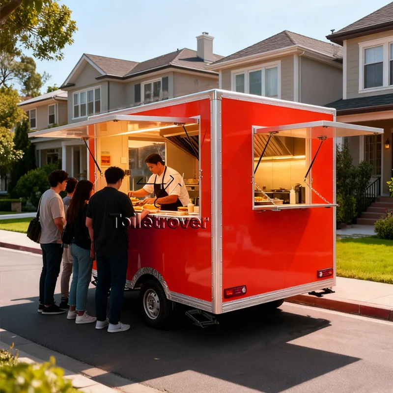 

Usa Uk Standard Mobile Kitchen Food Trailer Food Truck Trailer Fully Equipped Fast Food Truck for Concession Window