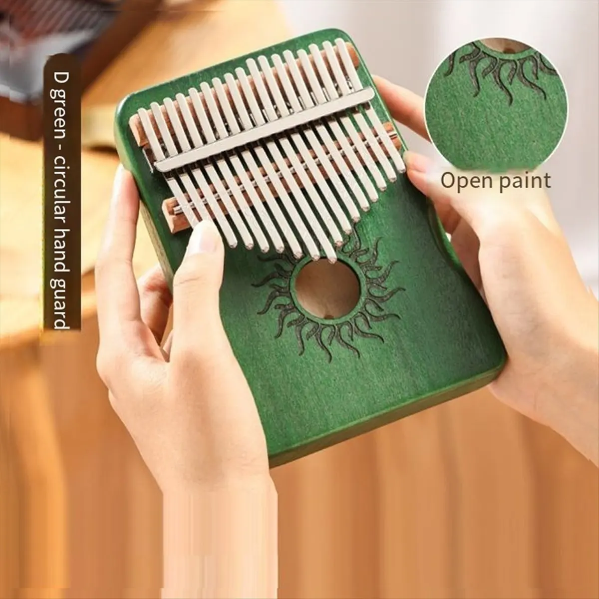 A75K All-Wood Maple Kalimba 17-Key Mbila with Sound Hole Suitable for Beginners