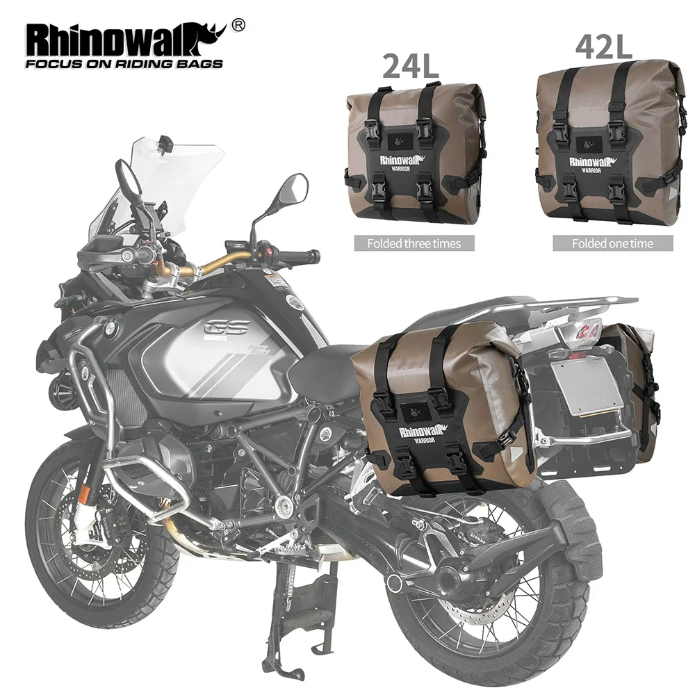 

Rhinowalk Motorcycle Quick Release Side Bag Waterproof 24L Motorcycle Saddle Bag Universal Fit Motorbike Accessories 1 Or 2PCS