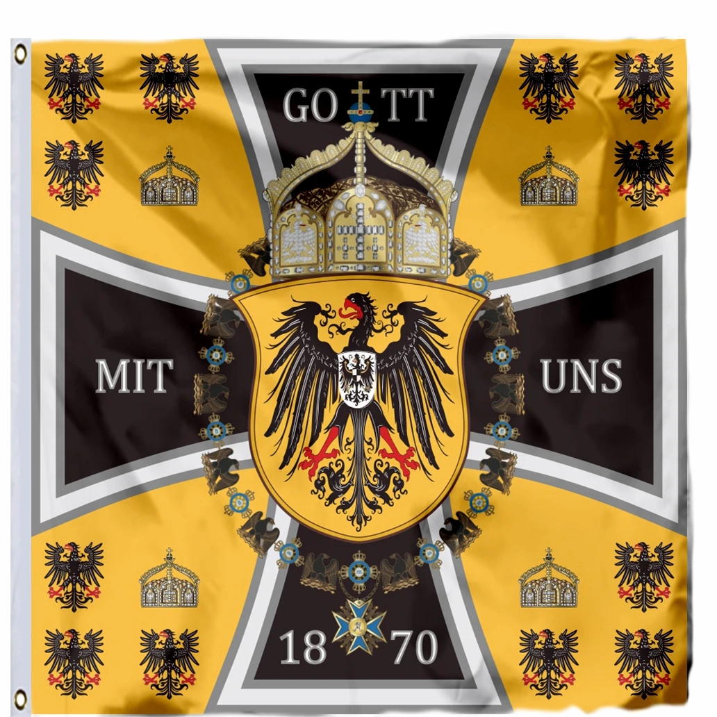 Germany Emperor's Standard Kaiserstandarte 1888 Flag 120X120cm 4x4FT 21x21cm 100D Polyester Double Stitched High Quality