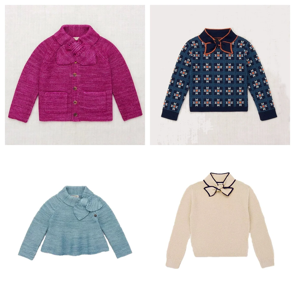 2025 Winter Autumn Korean Kids Sweaters and Skirts Clothing Sets Girls Cute Knit Cardigan Outwear Clothes Sets
