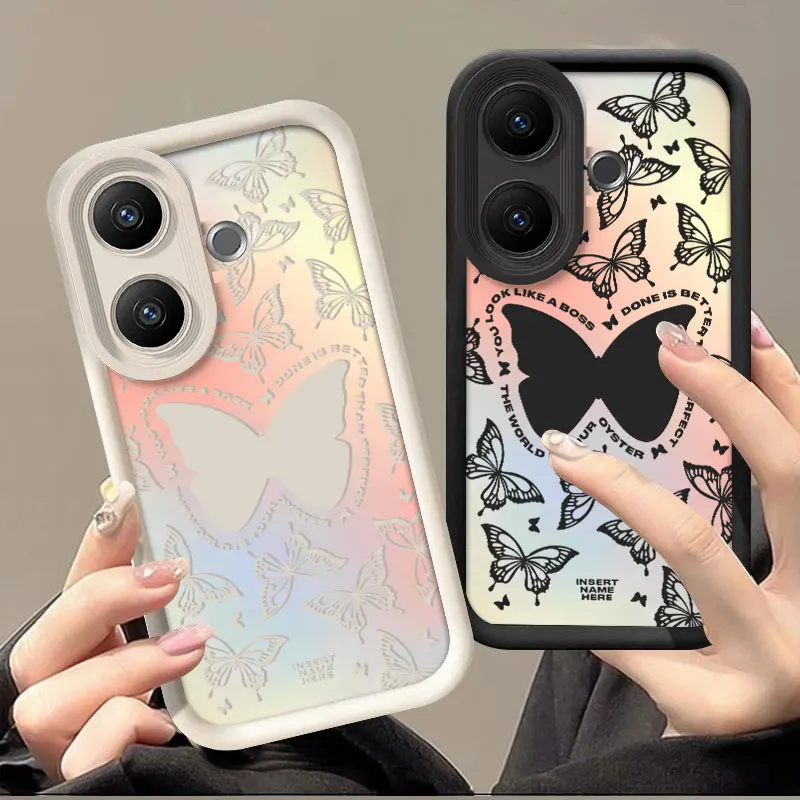 Flexible Silicone Case For Vivo V60 Lite 5G 4G Protective Cover Shockrpoof Butterfly Pattern Cover Funda