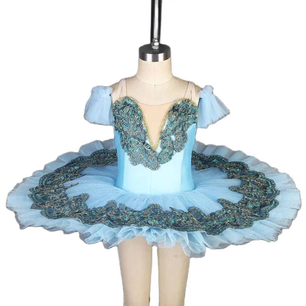 Pre-professional Ballet Tutu Adult Girls Pale Blue Classical Ballet Costume Tutu Pancake Stage Ballet Attire Costume Dancewear