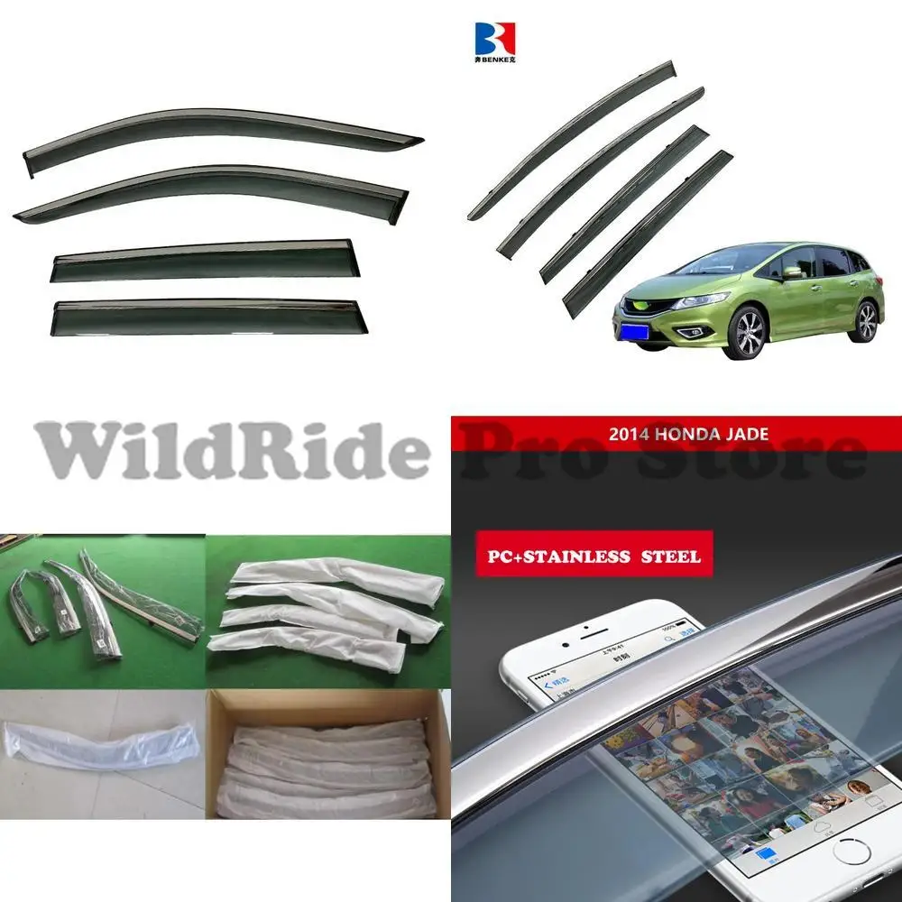 

1 set For Honda Jade Rain Guard Door Sunshade Car Deflector 4pc SS304 PC