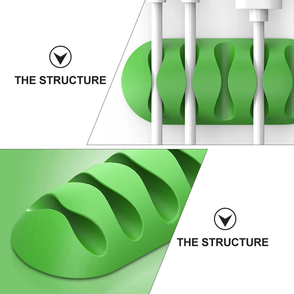 4 قطعة منظم الكابلات سيليكون الحبل كليب سطح المكتب سلك حامل مرونة إدارة الكابلات مقاطع للبيانات سماعة لوحة المفاتيح الماوس #5