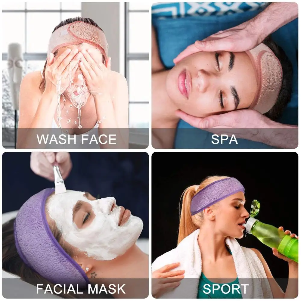 

SPA Hair styling Magic Tape Hair Accessories Adjustable Shower Cap Perm Facial Headband Toweling Hair Wrap Head Stretch Band