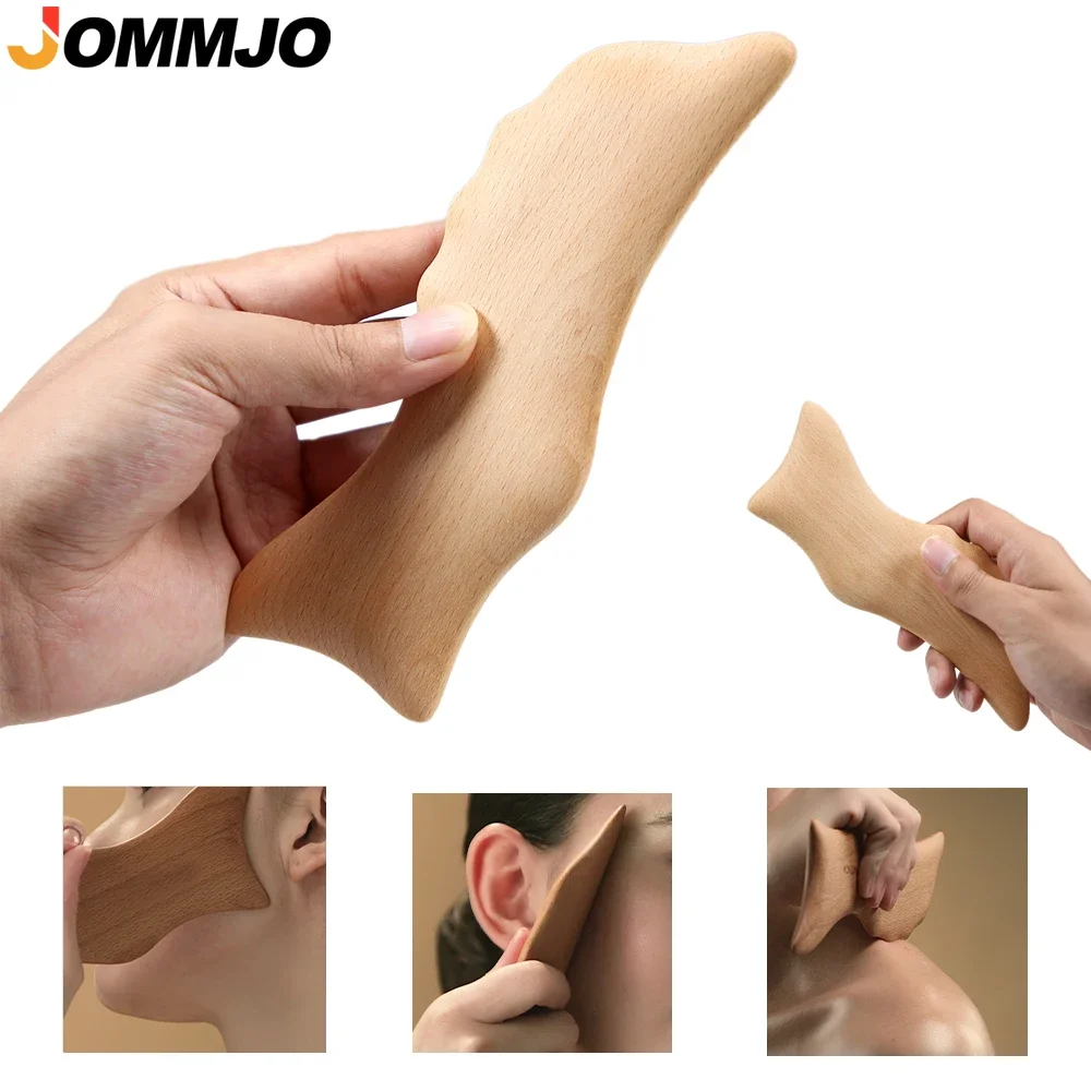 1Pcs Wooden Dolphin Face & Body Massage Tool, Bosnian Beech Wood Gua Sha, Body Massaging Tool, Eliminates Puffiness,Scraper Tool