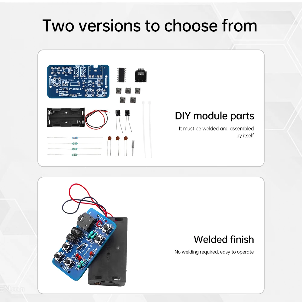 RDA5807 FM Radio DIY Kit, 76–108 MHz Radio Module Kit, Suitable for Electronics Projects, Practical Training and Teaching, Etc.