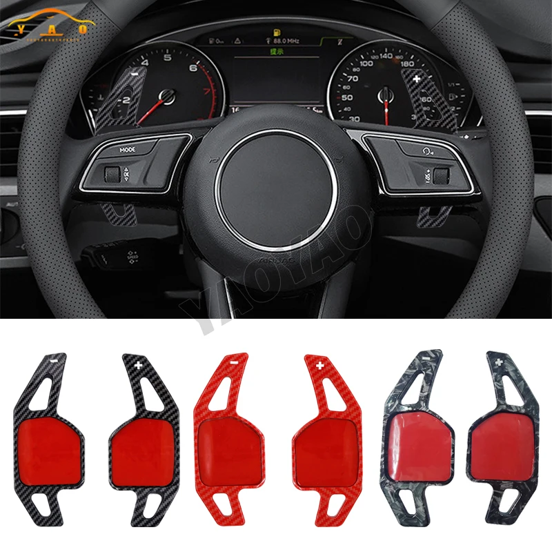 For 2012-2016 Audi A3 A4L B8 A5 A6 A8 R8 S5 Q7 TT ABS Carbon Fiber Steering Wheel DSG Shift Paddles Extension Shifter