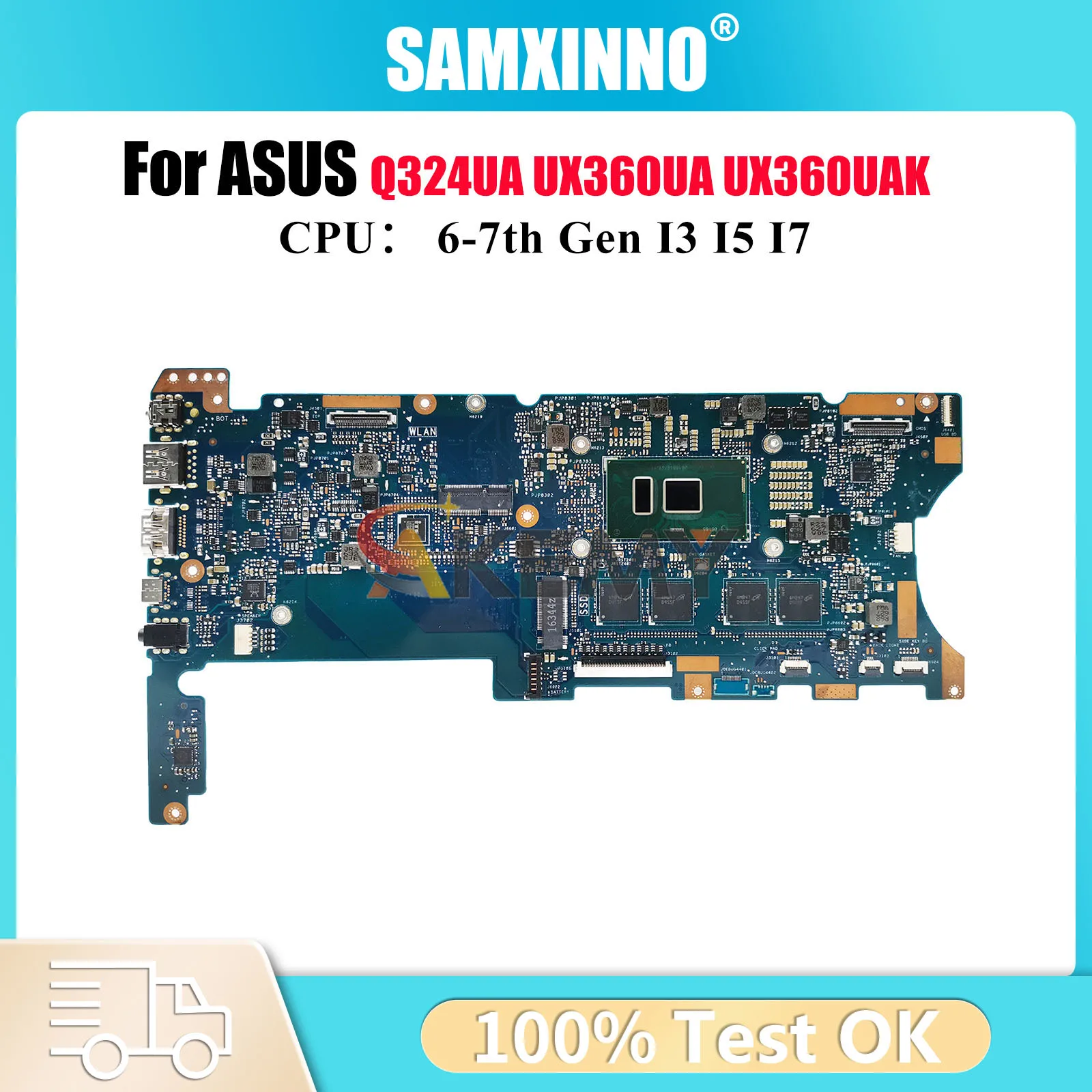 

Материнская плата U360UA для ноутбука ASUS ZenBook UX360U Q324UA UX360UAK UX360UA, материнская плата для ноутбука с процессором I3 I5 I7, тест ОК, быстрая доставка