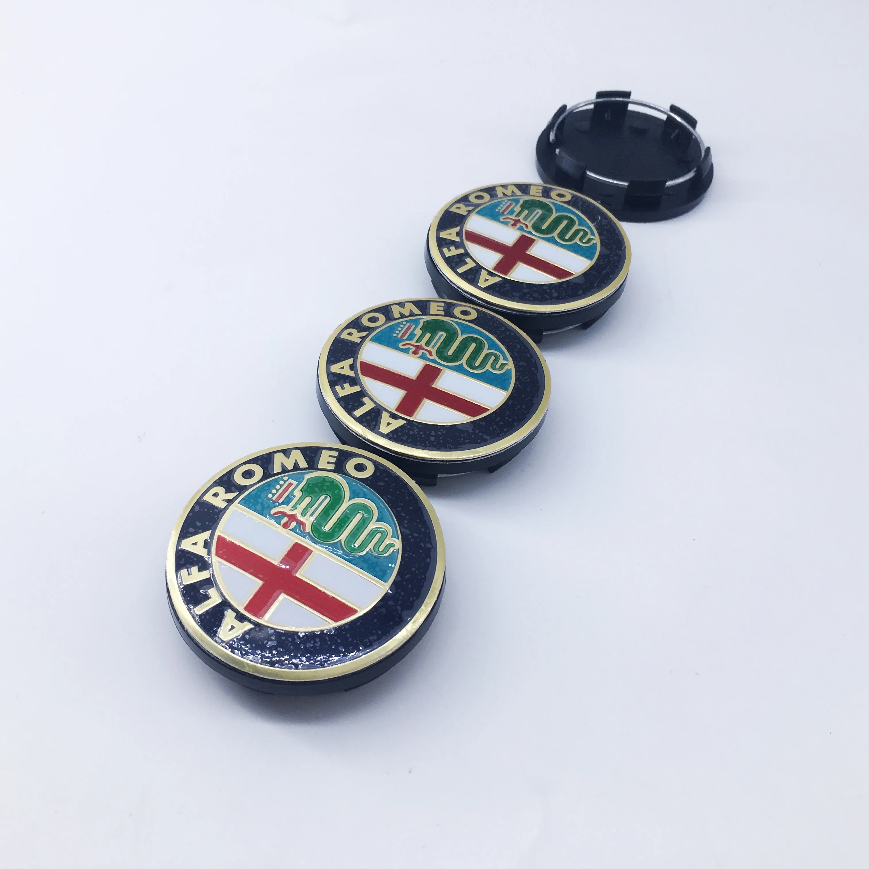 4 unids/set 50MM para Alfa Romeo Giulietta GTAM Mito Brera Giulia F1 cubo de rueda de coche modificación de logotipo cubierta de cubo conjunto de decoración
