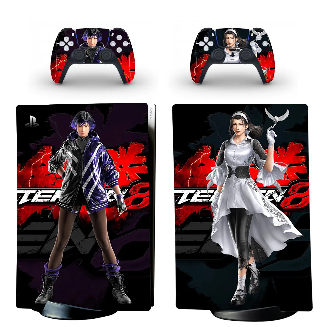 Game Tekken 8 PS5 Digital Skin Sticker Decal Cover for Console and 2 Controllers PS5 Skin Sticker Vinyl